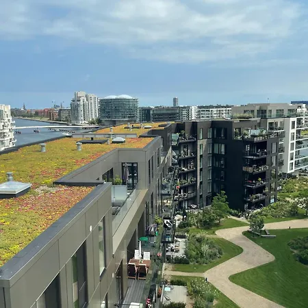 Luksuslejlighed Pa 7 Sal Med Elevator, Vestvendt Altan Og Udsigt Over Havn Og By Apartament Kopenhaga