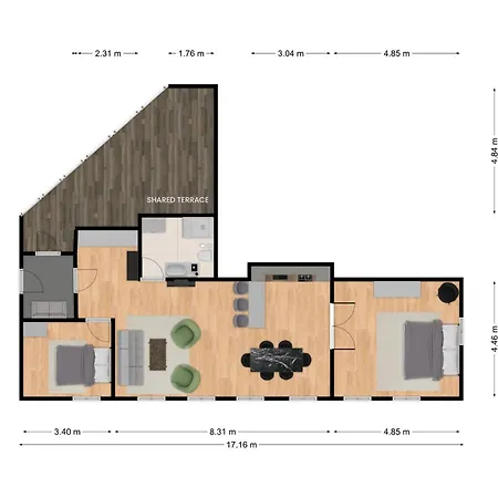 Daire Sanders Leaves - Two-bedroom With Shared Roof-top Terrace Kopenhag